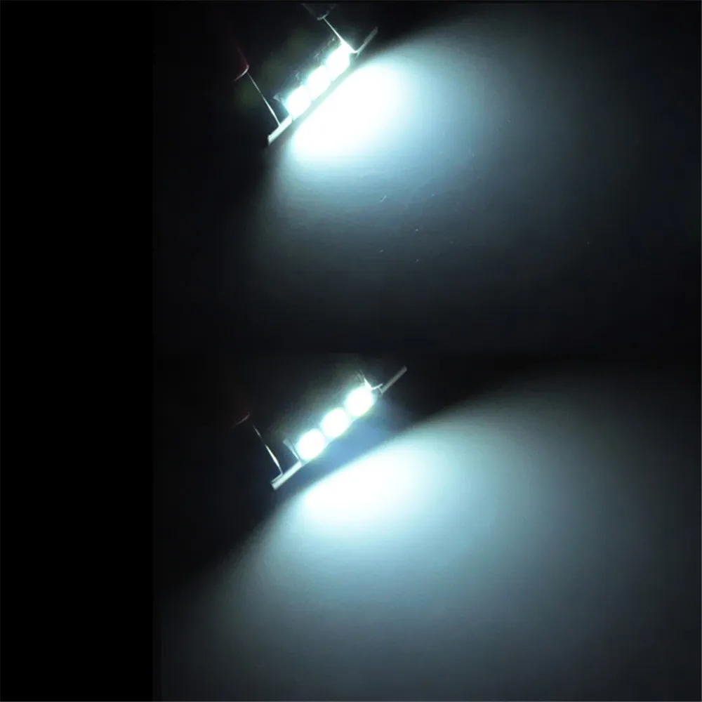 Brand New 10x Visor Mirror Light Car 6614 28mm 5050 3smd Interior Festoon LED Bulbsin Car