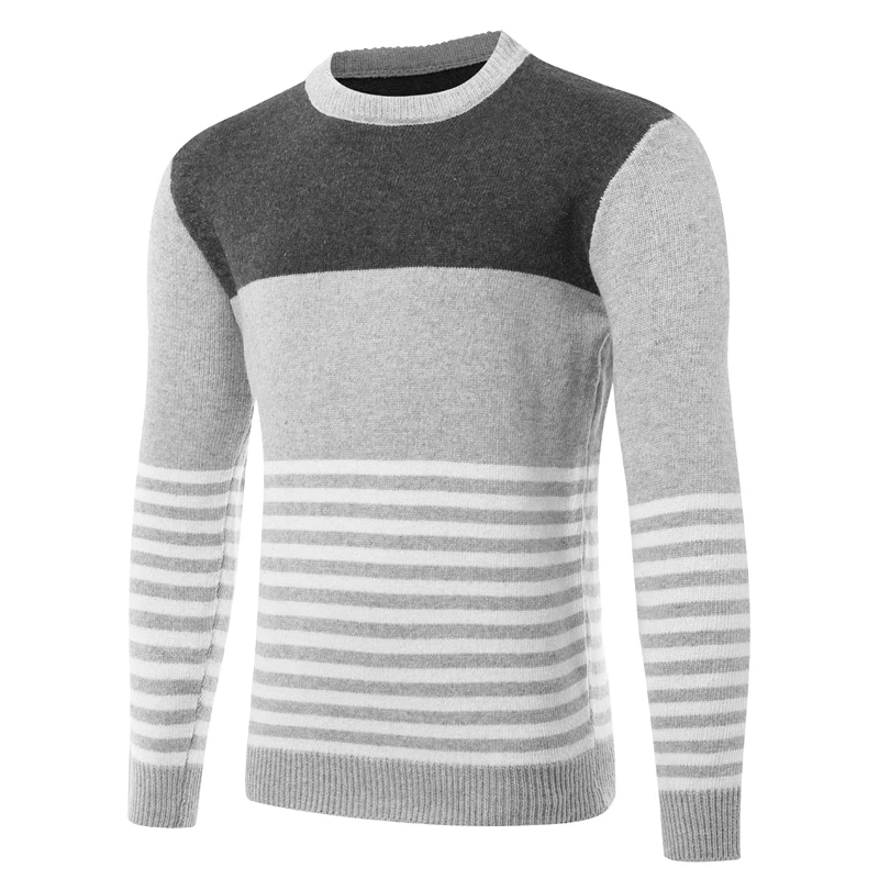 Men's casual keep warm sweater thin wool New Arrivals Fashion O neck pullovers men patchwork