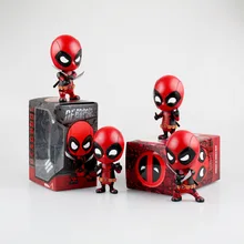 Huong Anime Figure 10 CM Deadpool font b Toys b font Collectible bobblehead Deadpool COSBABY PVC