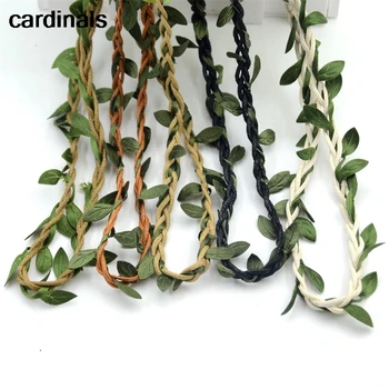 

1m Vine Leaves Artificial Green Flower Rattan For Wedding Party Decoration Foliage DIY Home Garland Headband Hair Accessories