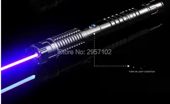 

High Power Blue Laser Pointer 500w 500000m 450nm Lumen Focusable Burning Lazer Burn Paper Lit Cigarette Cutting Hunting+5 caps