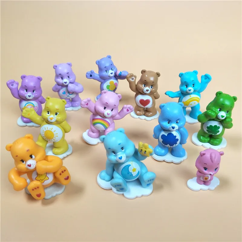 

12pcs Cartoon Care Bear PVC Figure Toys Mini Action Model Dolls Collectible Kawaii Animal Bear Toys Best Kids Birthday Gifts