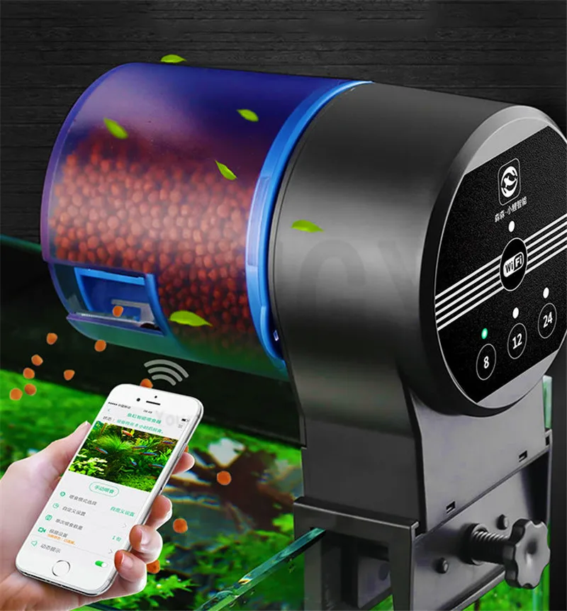 Sunsun WIFI Smart Programmable Aquarium Automatic Fish Feeder Auto Food Dispenser for Tank Electronic Timer | Дом и сад