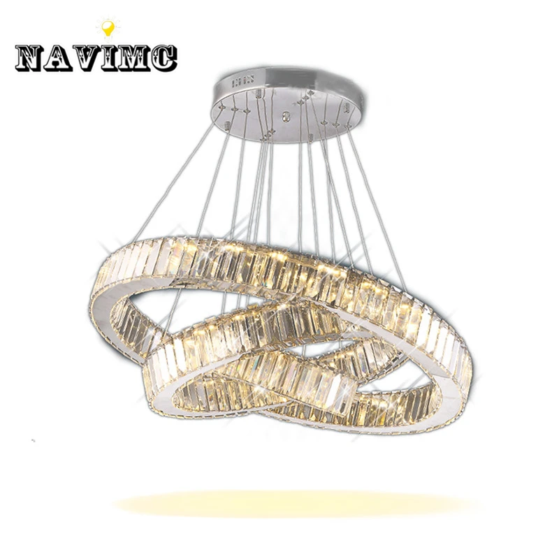 

Hot Sale LED K9 Luxury Crystal Ring Pendant Light for Dining Room Lamp Lustres De Cristal Suspension Modern LED Light Fixture