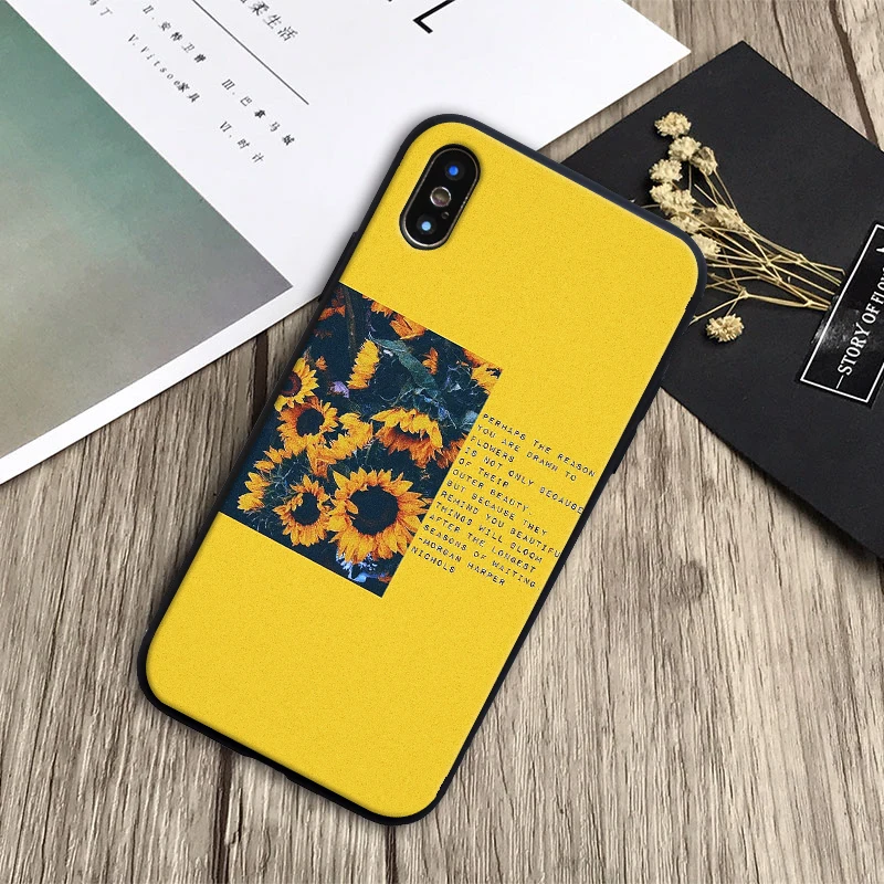 Funda de teléfono de diseño único de lujo de girasol amarillo de belleza para iPhone 8 7 6 6 S Plus X Xs Xr XSMax 5 5S SE funda Funda de teléfono de diseño único de lujo de girasol amarillo de belleza para iPhone 8 7 6 6 S Plus X Xs Xr XSMax 5 5S SE funda
