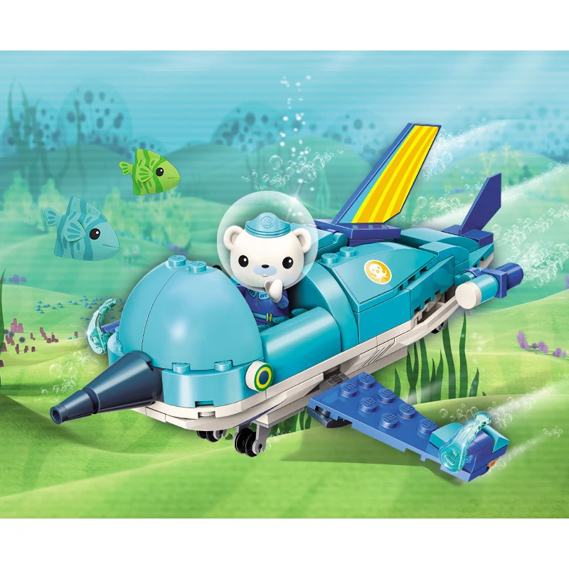 Octonauts собрать игрушка Развивающие игрушки для детей Кирпич замок осьминога Акула