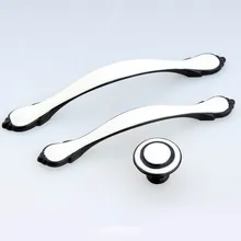 96mm 128mm modern simple fashion white black kitchen cabinet cupboard door handle 32mm white black drawer shoe cabinet knob pull