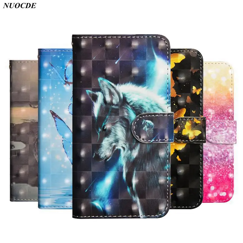 

NUOCDE 3D Effect PU Leather Case For Huawei Mate 10 Lite Lovely Pattern Leather Cover For Huawei Nova 2i Flip Wallet Stand Case