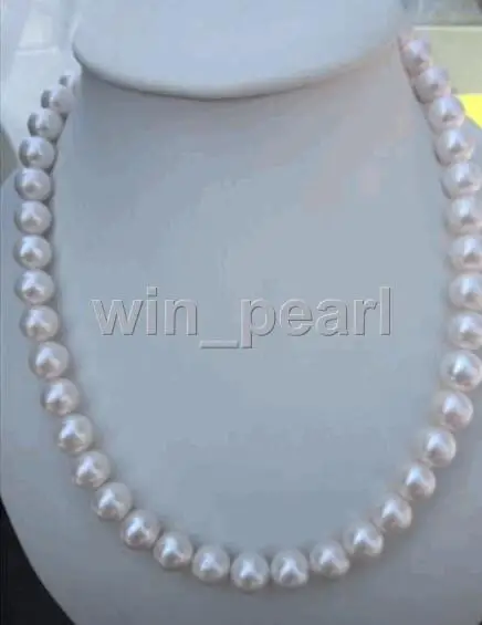 

18''AAA10-11MM NATURAL Freshwater cultured pearls NECKLACE 14Kgold clasp