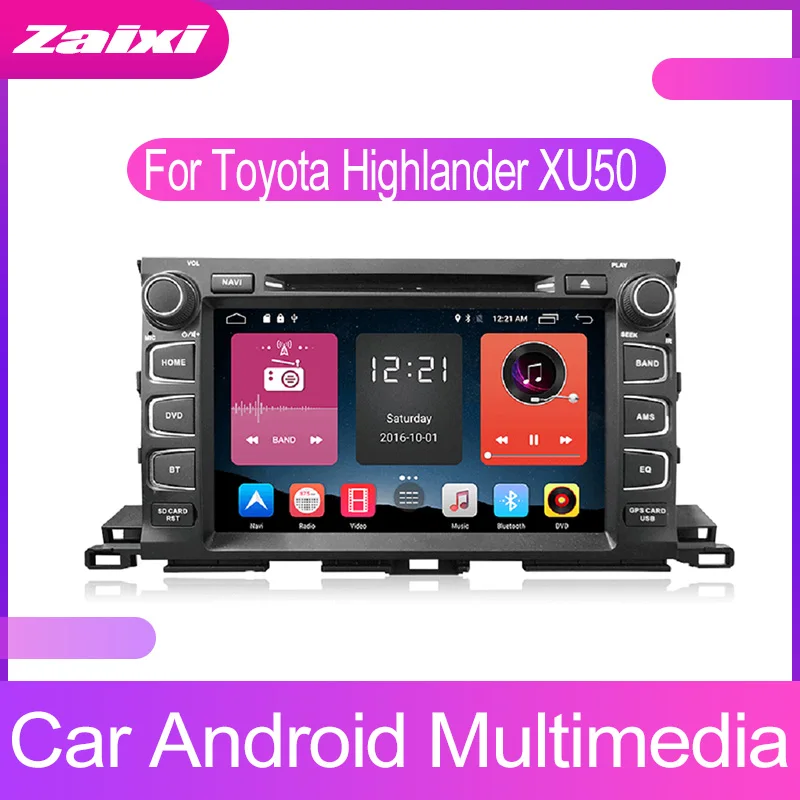 

ZaiXi 2 DIN Android Touchscreen For Toyota Highlander XU50 2013-2019 Car Multimedia Player Bluetooth GPS WiFi Navigator Player