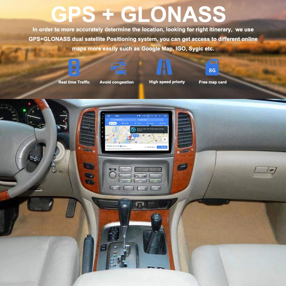Flash Deal Stereo Head Unit Android 9.0 GPS for Toyota Land cruiser LC100 2003 - 2008 IPS Screen auto-radio navigation 4Gb ram PX5 8-Core 1