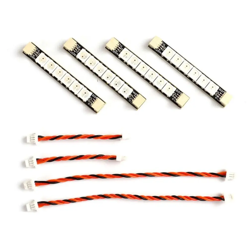 

4PCS Matek System 2812ARM-4 5V WS2812 LED Strip RC Night Light w/ 4/6 Lamps for RC Drone Airplane FPV Racing Accessories RC Accs