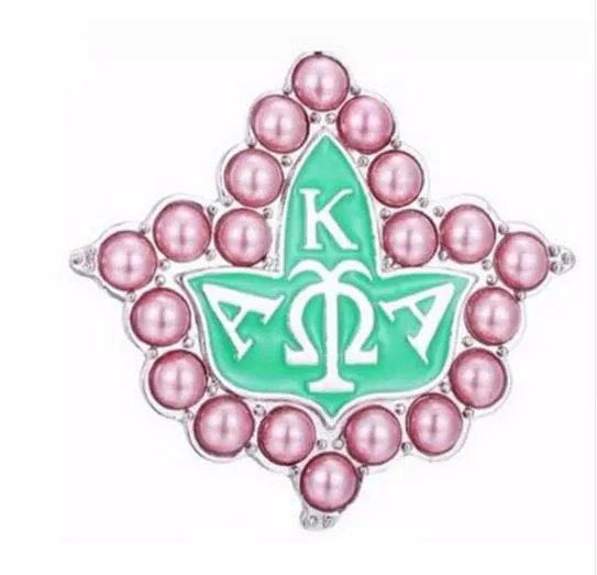 Topvesko Женский клуб греческий брошь большого размера розовый и зеленый AKA лист плюща булавка брошь бижутерия