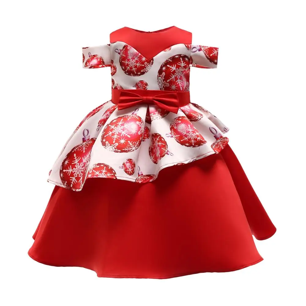 

Baby Girls Sleeveless Printed Bow Dress Princess Evening Dresses Girls Clothes For 3-9 Years Old