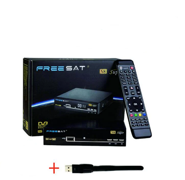 

Freesat V8 Super HD DVB-S2 with free wifi adapter atellite Receiver Full 1080P Support PowerVu Biss ccam