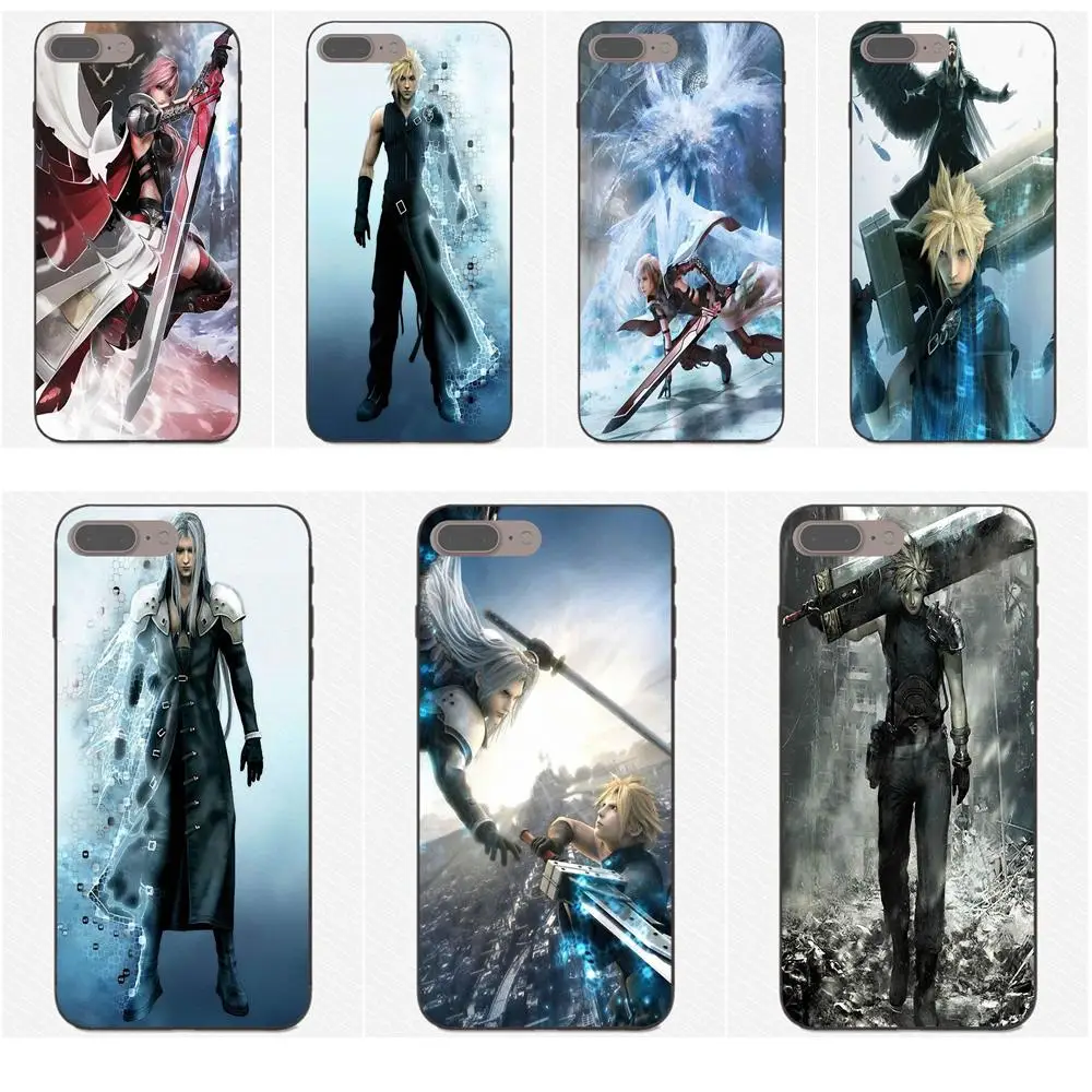 

Soft Silicone TPU Black Cute Case For Samsung Galaxy A3 A5 A6 A6s A7 A8 A9 Star Plus 2016 2017 2018 Comic Final Fantasy