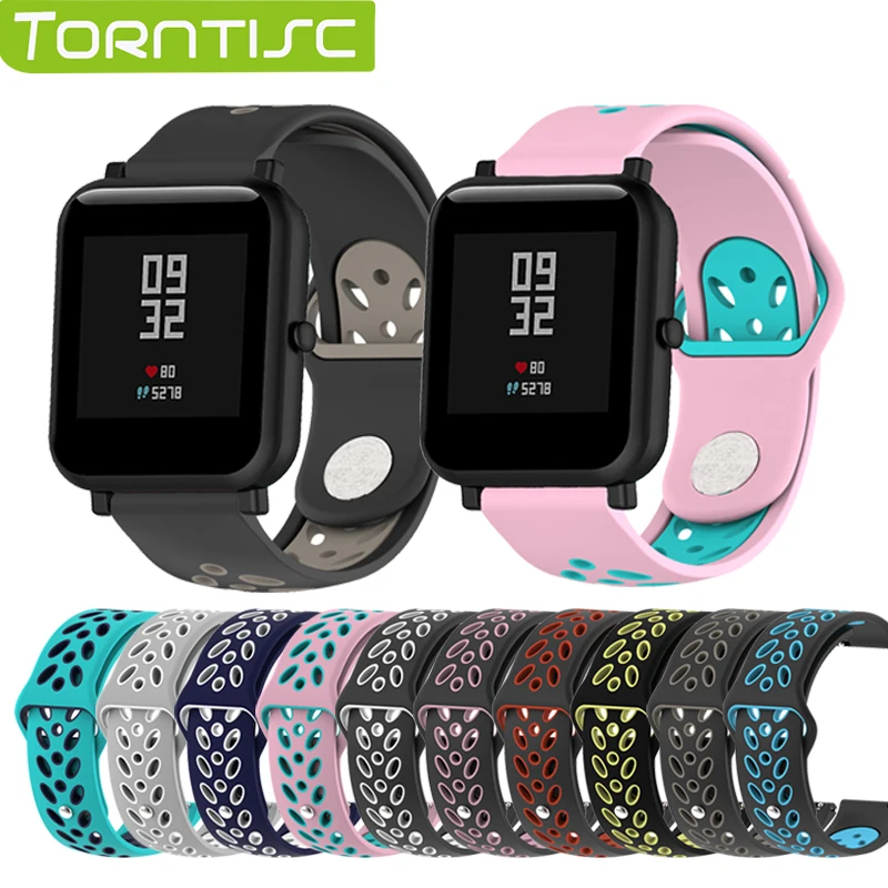 

Torntisc Smart Accessories Double Color Leaf shape Wristband Strap for Xiaomi Huami bip Youth Smart Watch 20mm 22mm