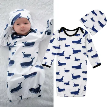 

2pcs Cotton Sleeping Bags With Hat Newborn Clothes Infant Blanket Swaddle Muslin Wrap Swaddling Sleeping Bag +Hat