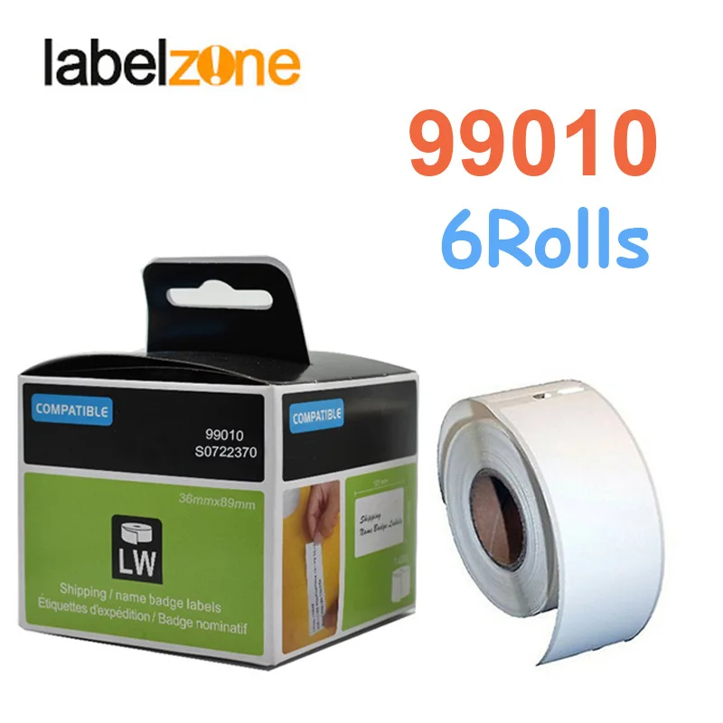 Термобумага 6 рулонов 99010 этикеток 28 мм * 89 подходит для Dymo LabelWriter 400 450 450Turbo Printer SLP 440