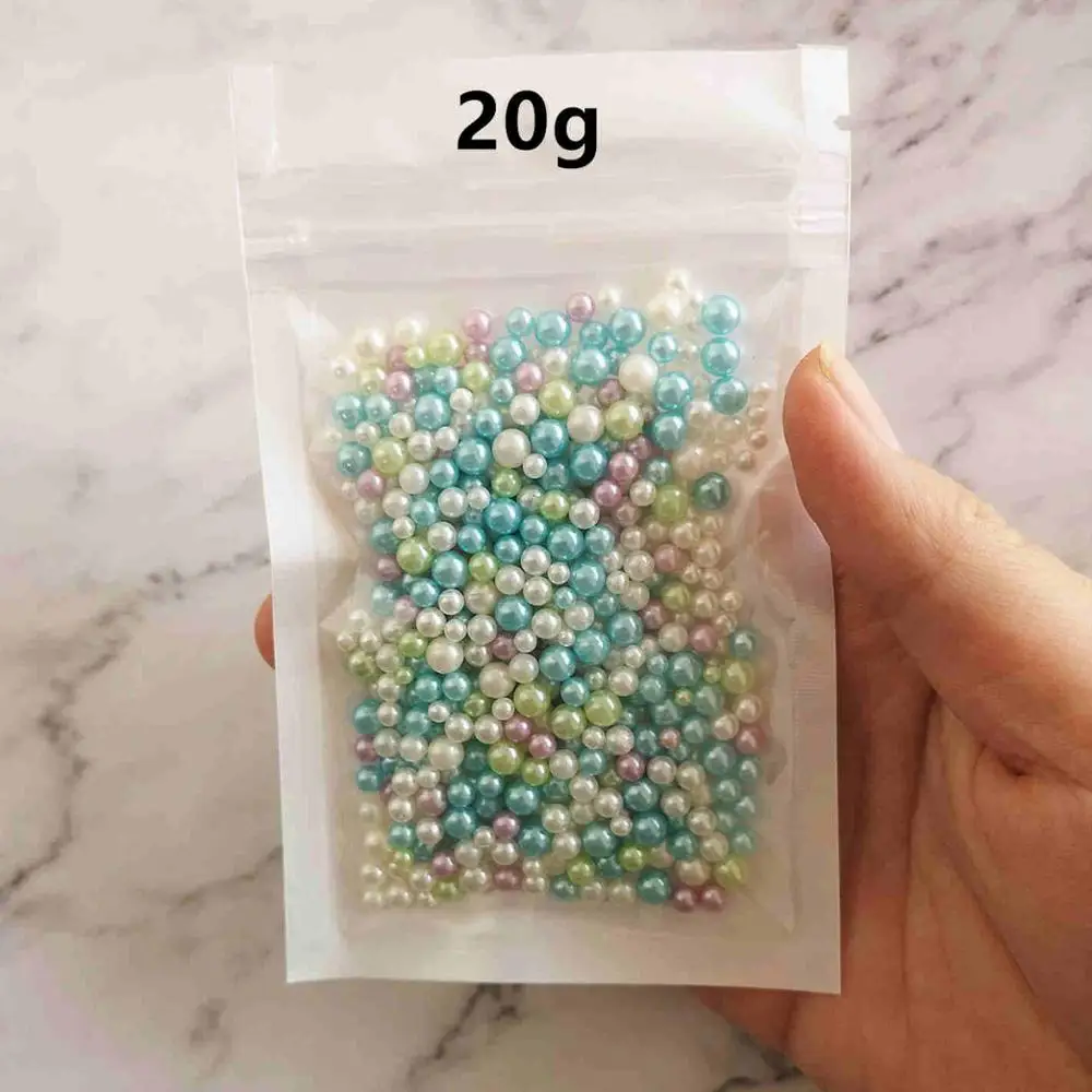 

20g 2.5-5mm Pearl Particles Beads Slime Accessories DIY Crystal Mud Balls No Holes Small Beads For Slime Supplies Mucus Filler