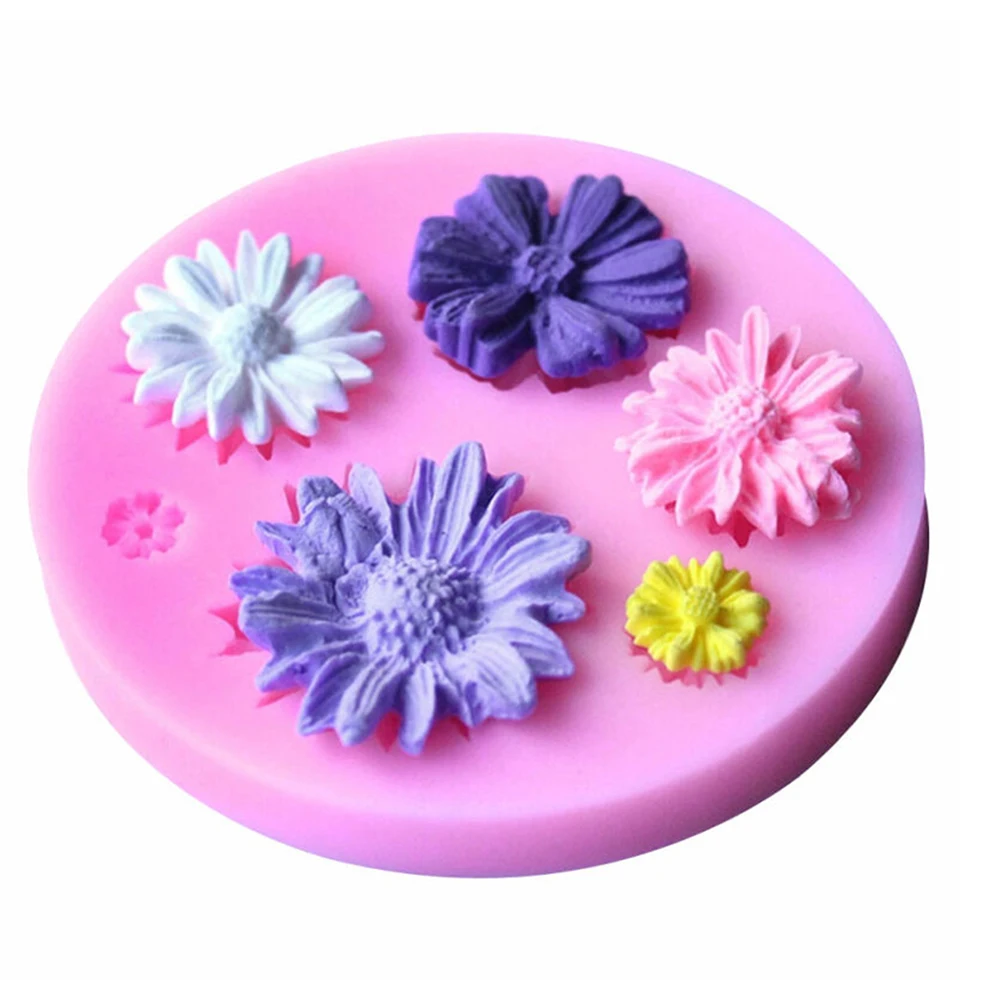 German Cornflower Candy Daisy Flower Chocolate Soap Mould DIY Cake Decorating Tool Silicone Foudant Cake Molds Set Jello