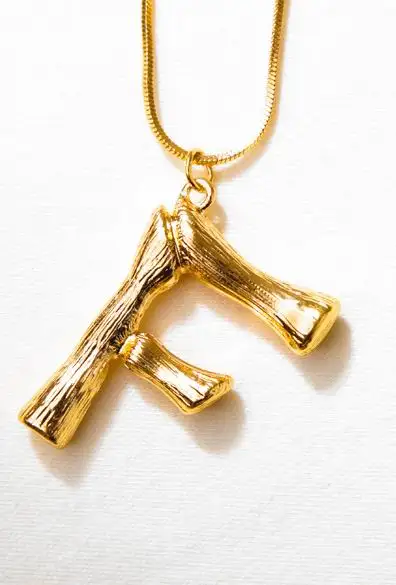 Новинка, ожерелье с большими буквами для женщин, крупное Золотое длинное ожерелье Модные украшения, лучший друг, подарок, подвески, бижутерия - Окраска металла: F