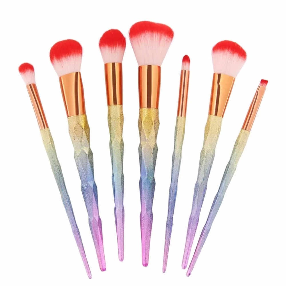 

7pcs 3D Colorful Makeup Brushes Powder Foundation Eye Shadow Blush Brush Set Portable Cosmetic Beauty Brush Kit Hot New