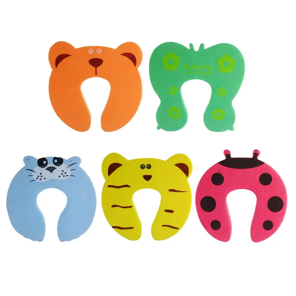 5pcs/lot Baby Safety Door Stop Finger Pinch Safety Guard Cartoon Kids Safety Helper Door Guard Lock Finger Protect Random Color