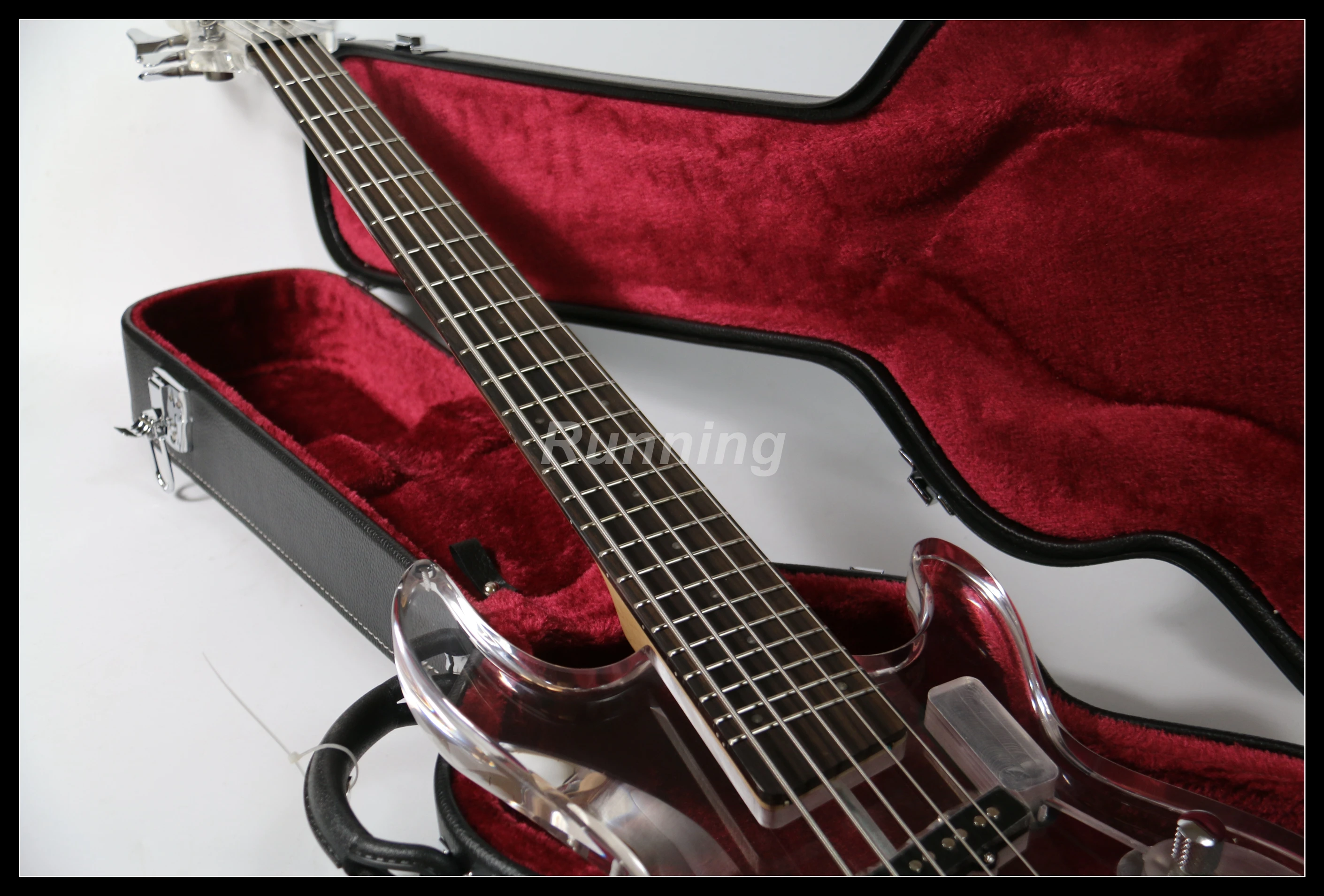 5 струн Armstrong электрическая бас гитара Красочный Светодиодный светильник акриловый корпус HH хамбакер высокое качество