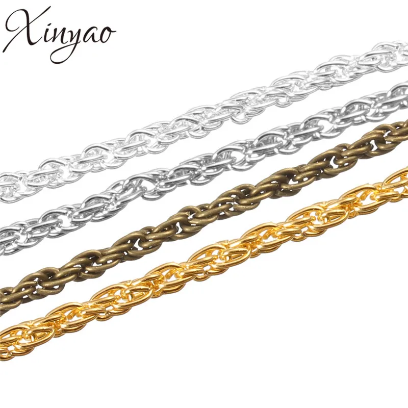Xinyao 10meter/lot Metal Iron Necklace Chains Bulk Dia 3mm Twisted Open