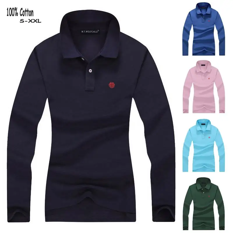 

Fashion 2019 Chinese style New Womens long sleeve polos shirts 100% cotton casual womens lapel polos shirts lady slim tees S-XXL
