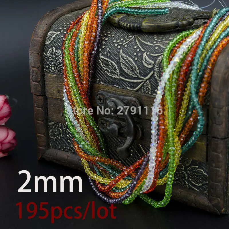 

Hot Sale Competitive Price New Design 5A Quality !!! 2MM 195 Piece/lot Bicone Crystal Beads Cut Faceted Round Glass Bead