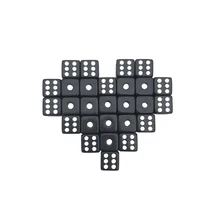 30Pcs/Lots 10mm Acrylic Black Dice White Dot Hexahedron RPG Dice Sets Club Party Creative Game Puzzle Dice Wholesale Board Games
