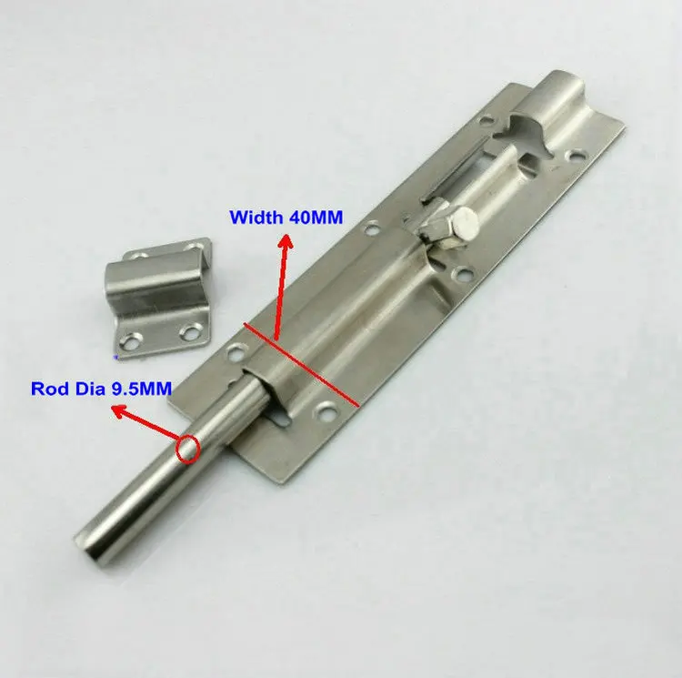 

Wholesale Thicken 5PCS/Lot 12Inch=300MM(40MM Width, 9.5MM Rod Dia) 304 Stainless Steel Door Bolt, Flush Bolt, Sliding Door Bolt