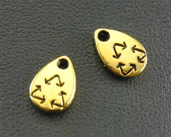 

50pcs Antique Gold circulation Mini Charm Pendant DIY Necklace Charm Bracelet Bangle 7x10mm A1043