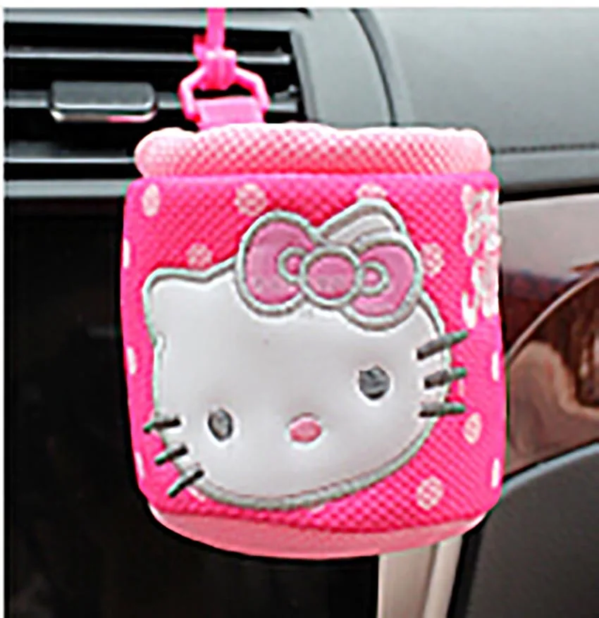 

Cute cartoon hello kitty Car Storage Box Stowing Tidying Cover Hello Kitty Interior Accessories Car Styling-red