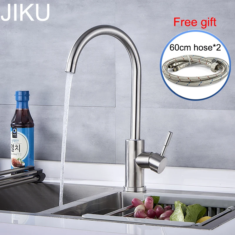 

JIKU Modern Kitchen Basin Faucets Hot And Cold Sink Mixer Taps Kitchen Bathroom Taps Single Lever Faucet Black Basin Mixer