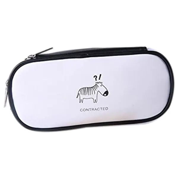 

Cute Pencil Case Large Capacity Stationery Makeup Cosmetic School Bag Purse School Supplies Stationery (White-B)