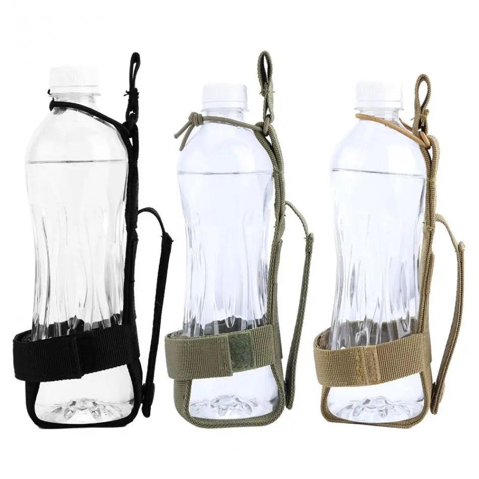 Outdoor Water Bottle Carrier Holder Webbing Belt Bag Pouch Light Weight Hiking 