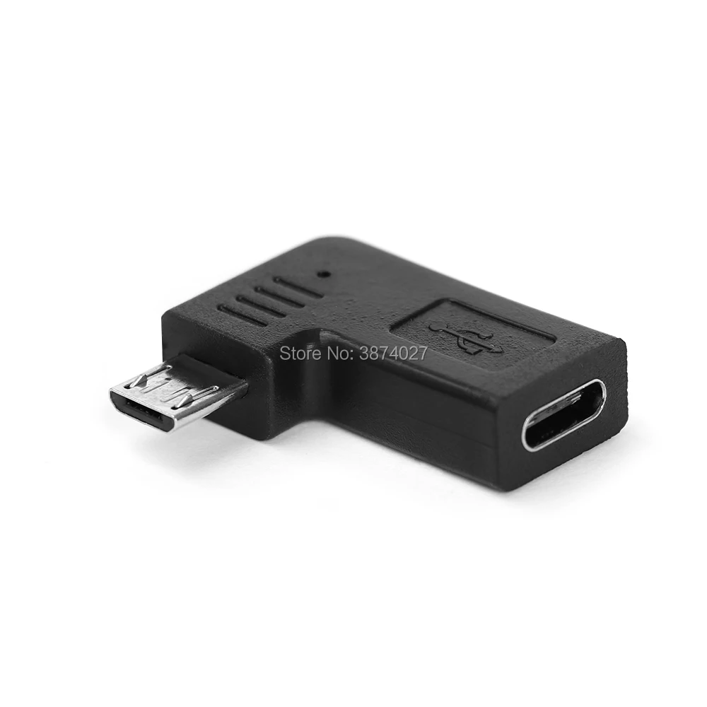 90 градусов слева и справа под углом Micro USB 2,0 5Pin штекерным USB-C USB 3,1 Тип-C Женский данных зарядки локоть разъем адаптера