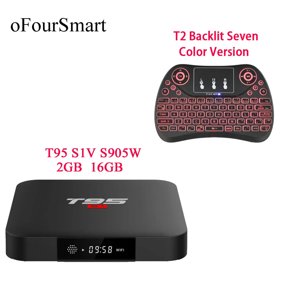 Original T95 S1V Amlogic S905W OTT tv boxes 2GB 16GB eMMC Flash H.265