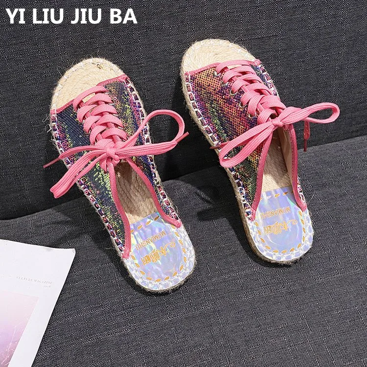 

new Women shoes Casual Summer Flat Beach Slippers Female lace up Slides Slipper Shoes Fashion shoes Woman Leisure Footwear **940