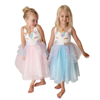 

3 4 5 6 7 8 Yrs Girls Unicorn Birthday Party Dress up Costume Unicorn Kids Headband Fancy Summer Tea-Length Unicorn Tutu Dress