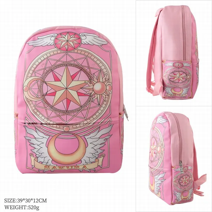 Аниме Cardcaptor Sakura полный цвет кожаный PU Рюкзак Школьные сумки Дорожная сумка на