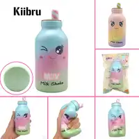 12PCS Wholesale Squishy Slow Rising Kiibru Milk Shake Cartoon Cute Scented Bread Toys Gift Decor Original Package Hand Pillow