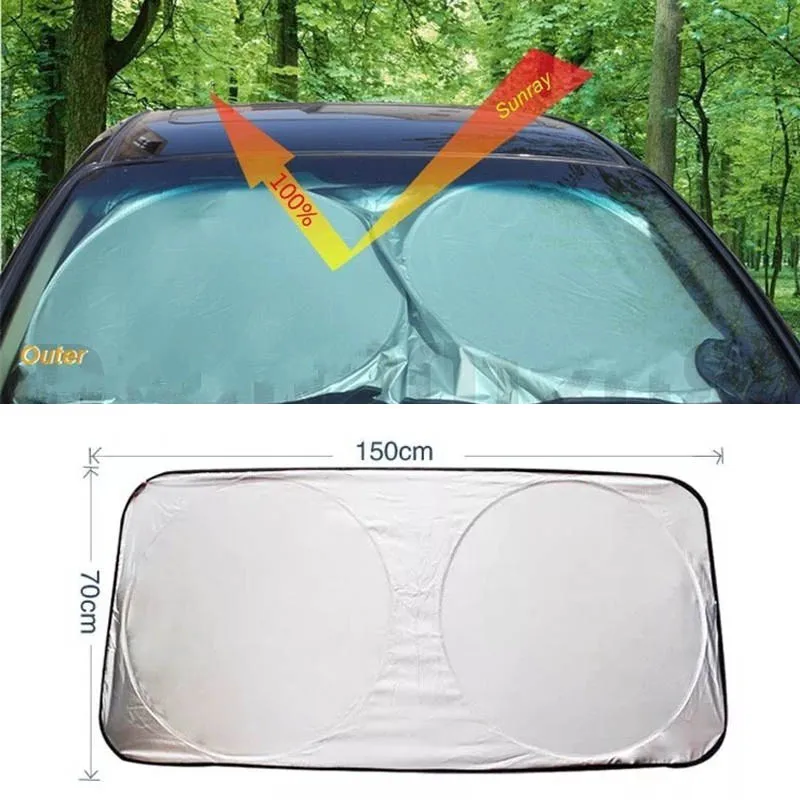 

150 X 70cm Car Shield Cover Foldable Visor UV Block Front Rear Windshield Window Universal