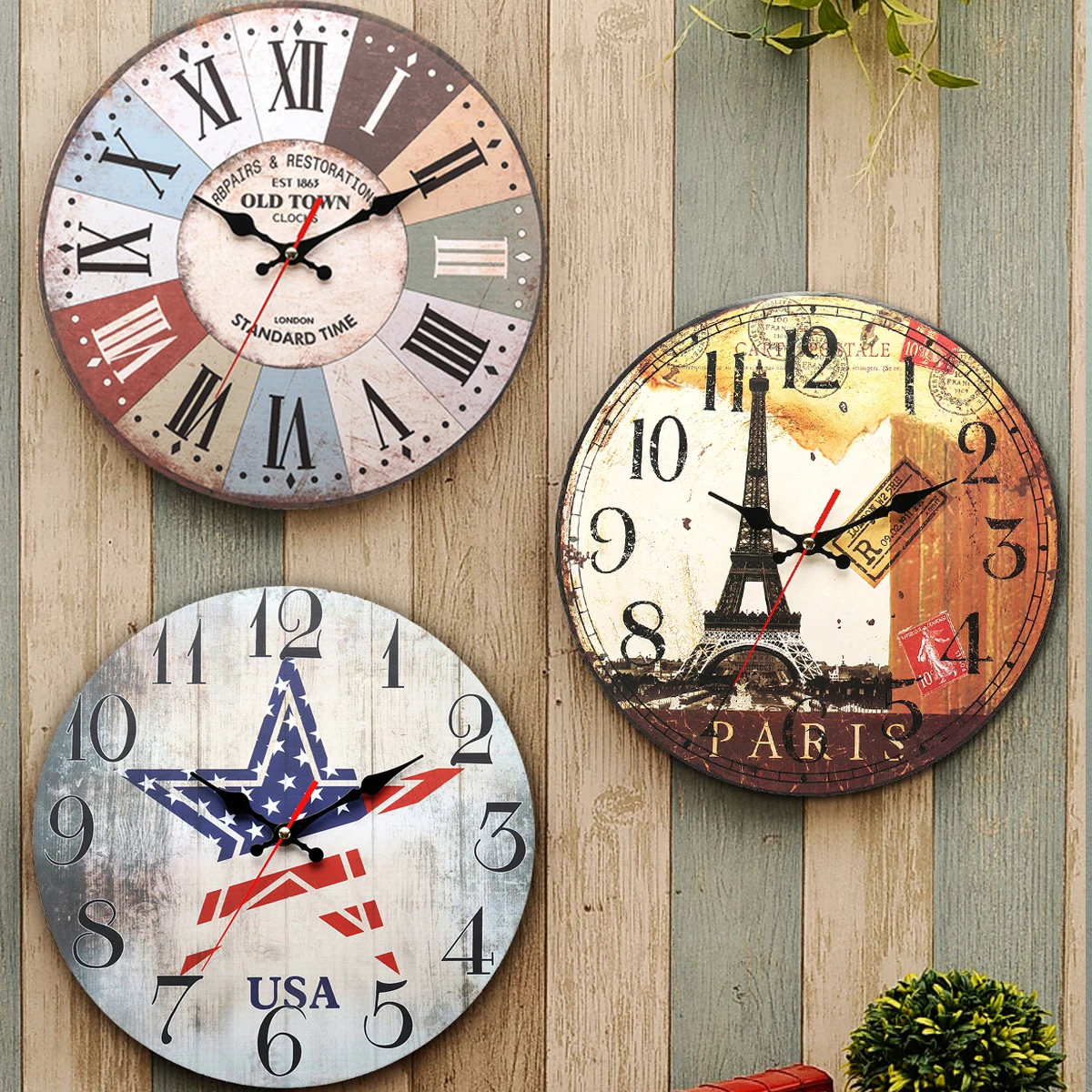 Home Modern Chic Vintage Design Silent Digital Woodpecker Wood