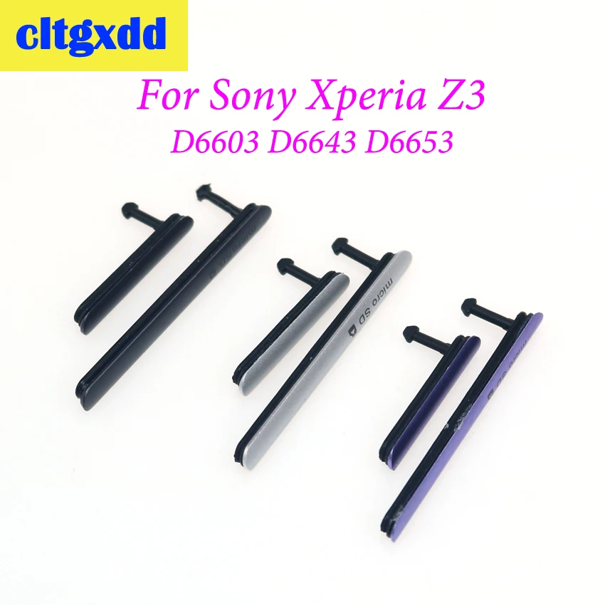 

cltgxdd Black Silver Purple SIM Card Micro SD USB Charging Slot Port Dust Plug Block Cover For Sony Xperia Z3 D6603 D6643 D6653