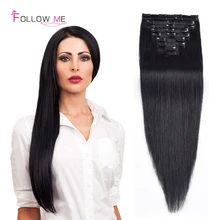 Clip In Human font b Hair b font Extensions font b Straight b font font b