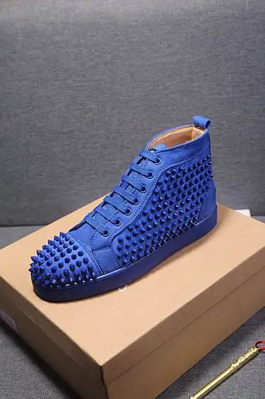 

Men's shoes 2019 luxury brand star high help rhinestone leather couple casual fashion rivet flat shoes large size